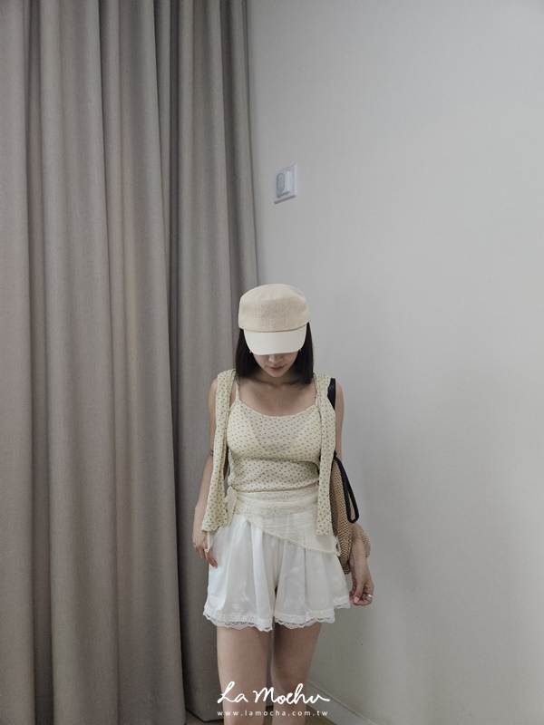 碎花細針織圓領背心+小外套兩件組